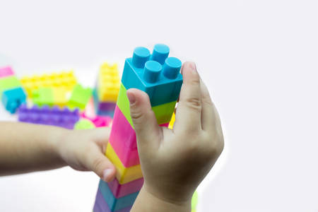 baby toy on white backgroundの写真素材