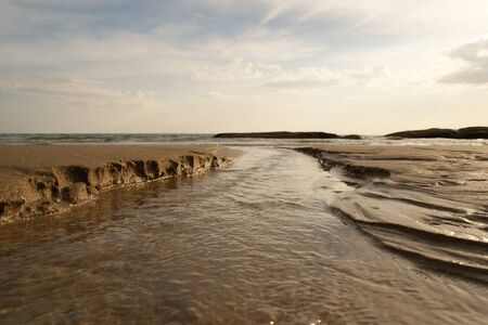 stream  on  beachの写真素材