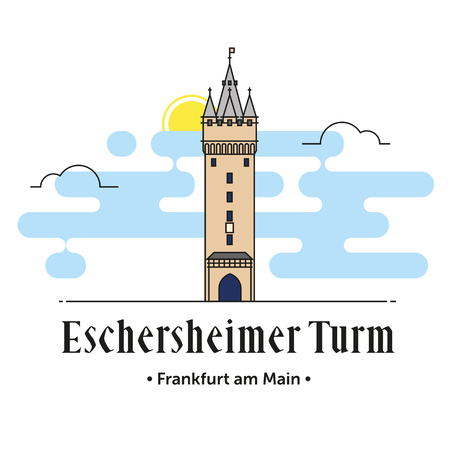 Eschersheimer Turm Frankfurt am Main illustrationのイラスト素材