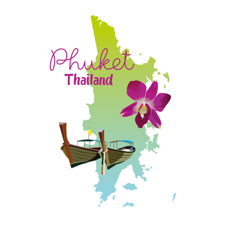 Phuket island map in Thailandのイラスト素材