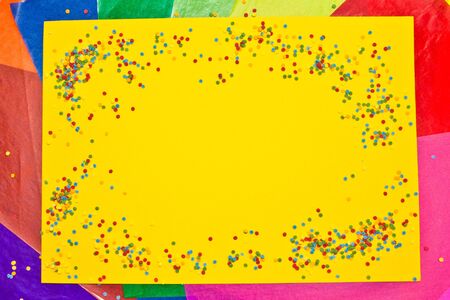 Colorful background with sugar confettiの写真素材