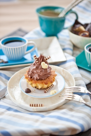 Chocolate cupcake for Coffeeの写真素材
