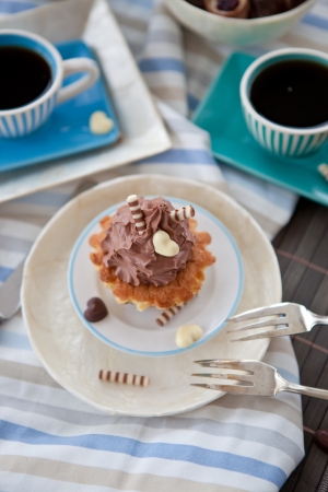 Chocolate cupcake for Coffeeの写真素材