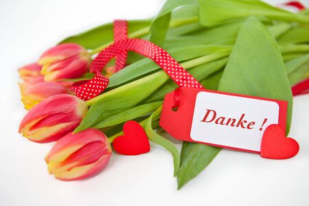 Tulips with a thank you-note