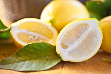 Fresh ripe lemonsの写真素材
