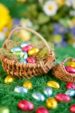 Colorful easter nests