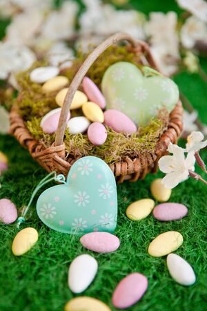 Colorful easter nestの写真素材
