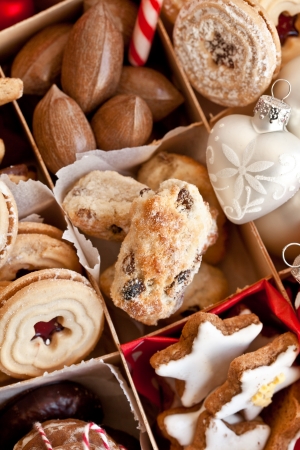 Various cookies and nuts for christmas timeの写真素材