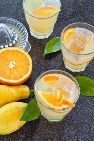 Fresh homemade lemonade made from organic oranges and lemons