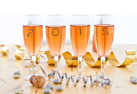 Rose Champagne for New Year's Eve 2015の写真素材