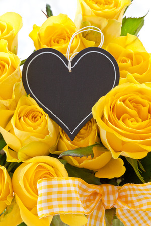 Bouquet of fresh, fully blossomed yellow rosesの写真素材