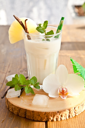Pina Colada with pinapple and vanilla beansの写真素材