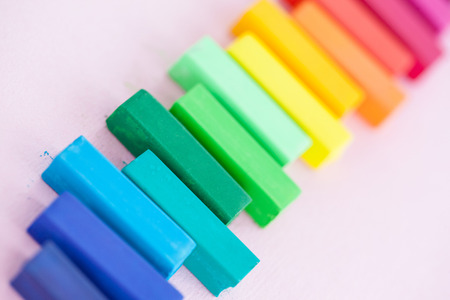 Water color chalks in various bright colorsの写真素材
