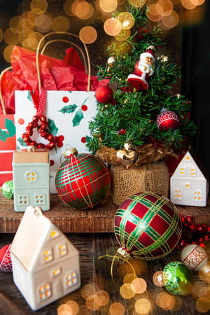 Colorful wrapped presents for a Merry Christmasの写真素材