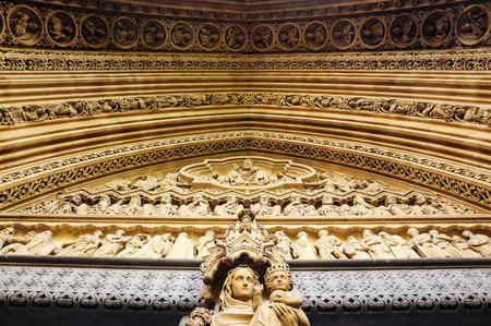 Main facade of the Westminster Abbey near Thamesis river, London, UKのeditorial素材