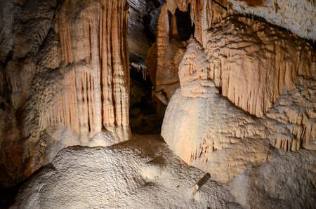 Details of the rock formations within Jenolan Caves, near Sydney, Australiaの写真素材