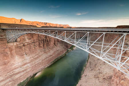 Wonderful view of the Colorado River from the Navajo Bridge at Marble Canyon, a few miles away from Page, Arizona, USAの写真素材
