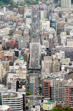 Yokohama cityline from the observation deck at The Landmark.