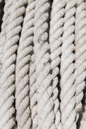 Vertical closeup shot of a white tight rope in Juan Lacaze, Uruguay