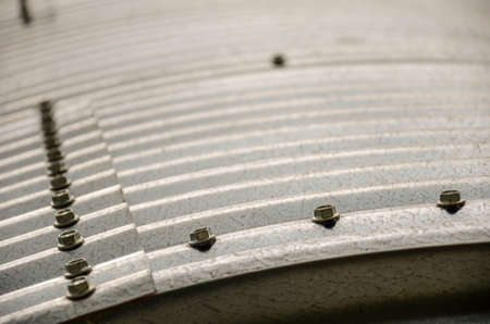 Details of the structure of a grain silo on a farm in San Ramon, Canelones, Uruguay