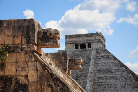 Chichen Itza, Quintana Roo, Mexico. June 01, 2011: Ancient stone structures at the Chichen Itza archaeological site in Mexico.の写真素材