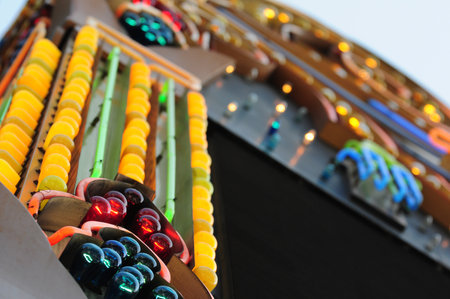 Neon lights capturing San Diego's vibrant and lively streets.の写真素材