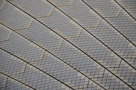 Close-up of Sydney's iconic intricate tiled roof patternの写真素材
