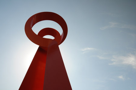 San Antonio, Texas, USA. March 16, 2013: The Torch of Friendship sculpture in San Antonio against a clear sky.の写真素材