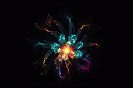 Abstract fractal background. Design element for brochure, advertisements, presentation, web and other graphic designer works. Digital collage.の素材