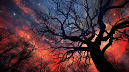 background with scary tree silhouettes and space for your text. wallpaperの素材