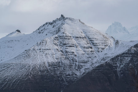 Mountains in winter, Caucasus, Dombay, Russia.の写真素材