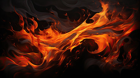 Fire flames on black background, fire texture, fire flames on black backgroundの素材