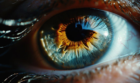 Close-up of a human eye with iris. Macro.の素材