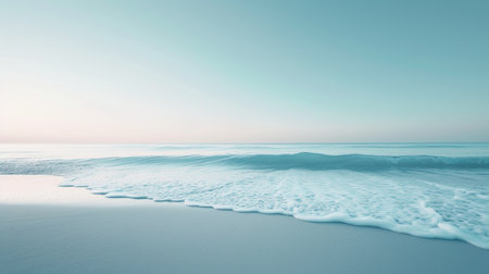 Long exposure of the sea with waves on the beach. 3d renderingの素材