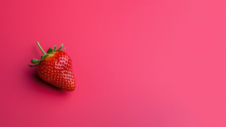 Strawberry on a pink background. Minimal concept. Place for text. Generative AIの素材