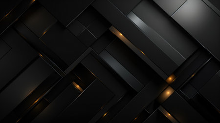 Black abstract background with glowing lines and light effectsの素材