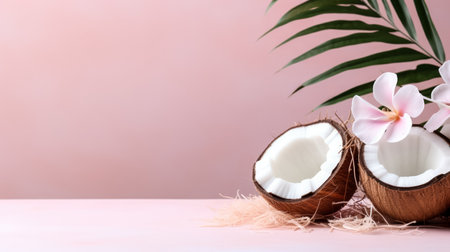 Surreal minimalism background with coconutsの素材