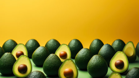 Surreal minimalism background with avocadosの素材