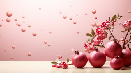 Surreal minimalism background with pomegranatesの素材