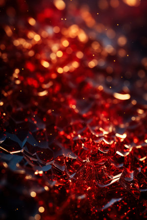 Abstract background with crimson red and gold particlesの素材