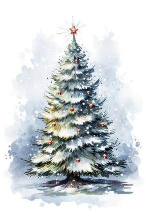 Christmas greeting card background, watercolorの素材