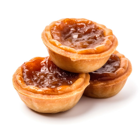 Delicious Butter Tarts isolated on white backgroundの素材