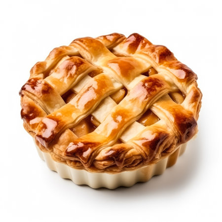 Delicious apple pie isolated on white backgroundの素材