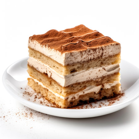 Delicious Tiramisu isolated on white backgroundの素材