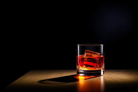 Ideal sazerac cocktail dark background with empty space for textの素材