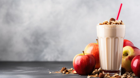 Apple Pie Smoothie background with empty space for textの素材