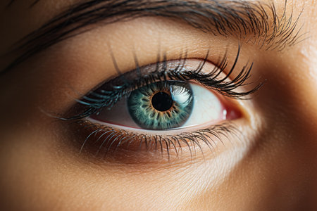 Close up of female eyeの素材