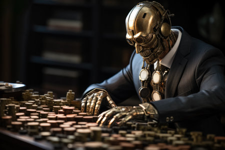 A financial analyst using AI to make investment decisions the concept of AI for businessの素材