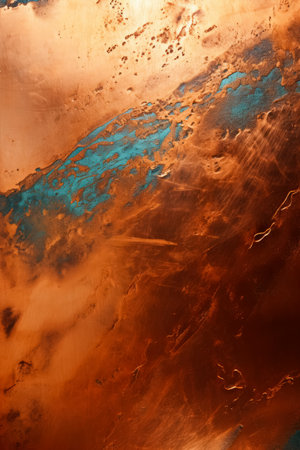 abstract background of blue and orange paint on the surface of glassの素材