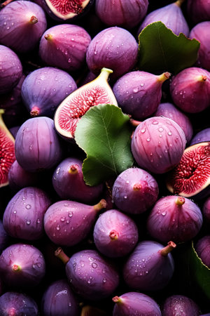 Fresh figs in autumn agricultural marketの素材